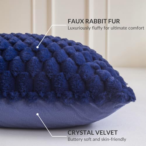 XeGe 3D Bubble Fluffy Faux Rabbit Fur Body Pillow Cover 20x54 - Image 4