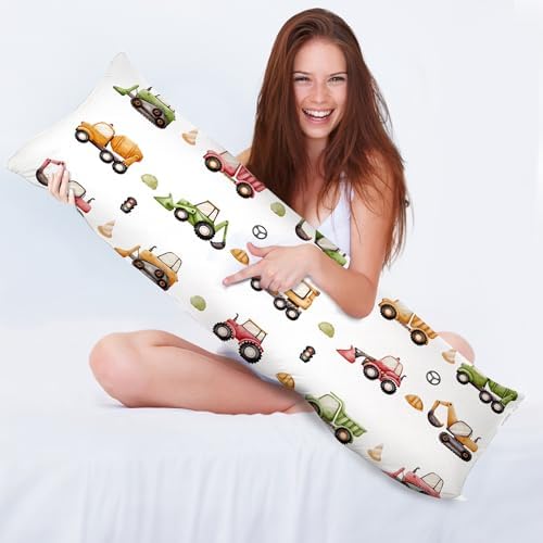 Construction Truck 20x54 Body Pillow Cover, Boy Nursery Room Decor, - Image 3