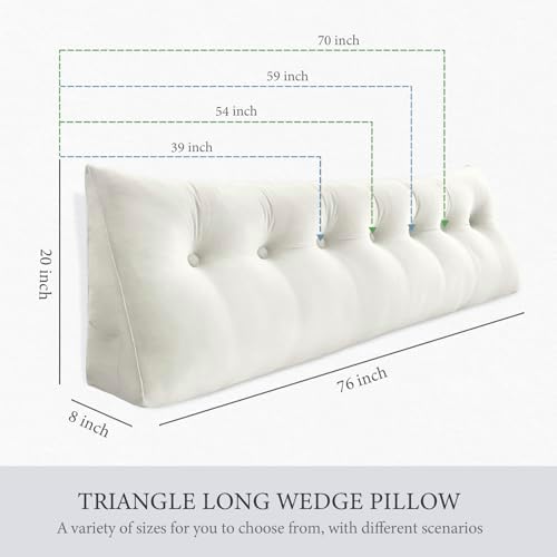 Bed Wedge Headboard Pillow Queen Bedrest Reading Pillow - Image 4