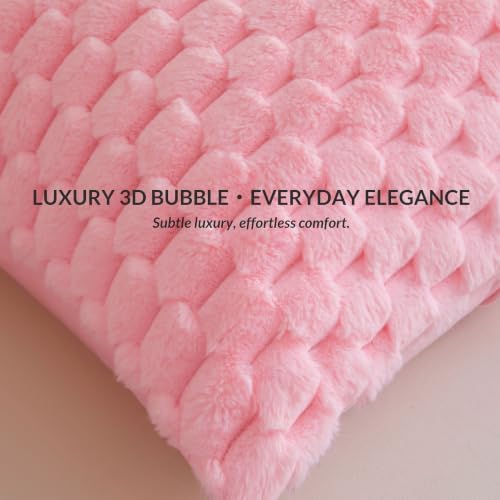 XeGe Luxury 3D Bubble Fluffy Faux Rabbit Fur Body Pillow Cover 20x54 - Image 2