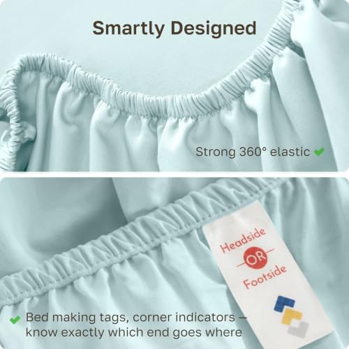 Soft Natural 100% Cotton Sateen King Fitted Sheet - Image 5