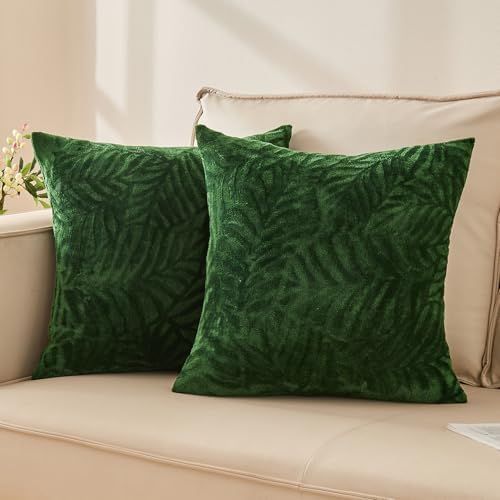 SOCHOW Decorative Throw Pillow Covers 20x20 Inches Set of 2, Olive Green by SOCHOW