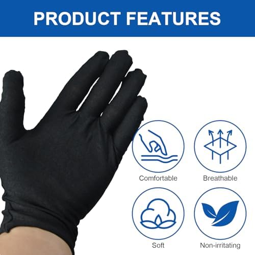 3 Pairs Cotton Gloves for Dry Hands Sleeping, Soft Sleep Gloves for Eczema - Image 4