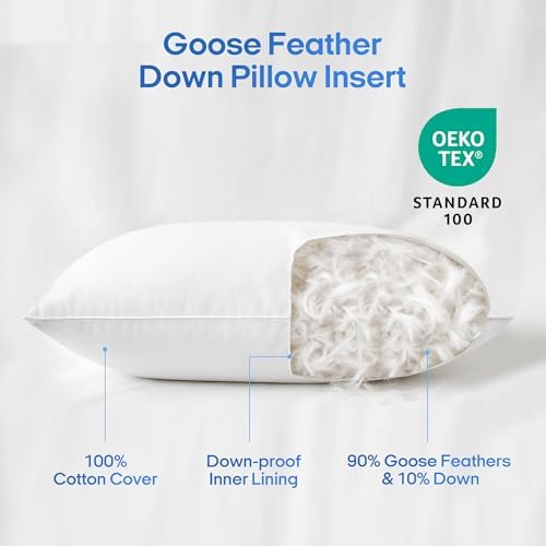 puredown® Cooling Goose Feather Down Pillow, Queen Size - Image 3