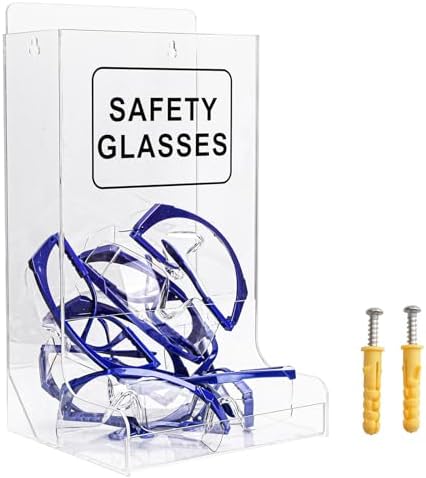 Acrylic Safety Glasses Dispenser，Clear Wall-Mount or Stand Organizer by Unknown