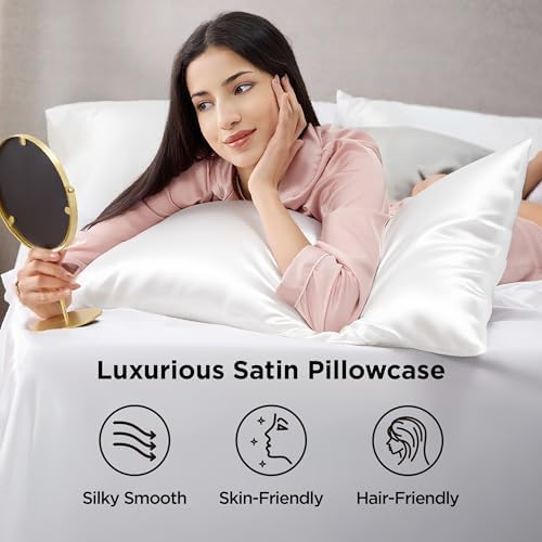 Bedsure Satin Pillowcases King Set of 4, Similar to Silk Pillowcases - Image 2
