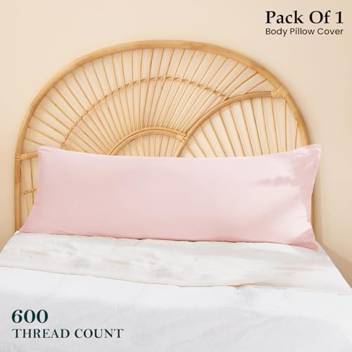 Body Pillow Cover 20x72 Blush Pink 100% Egyptian Cotton 600 Thread Count - Image 2
