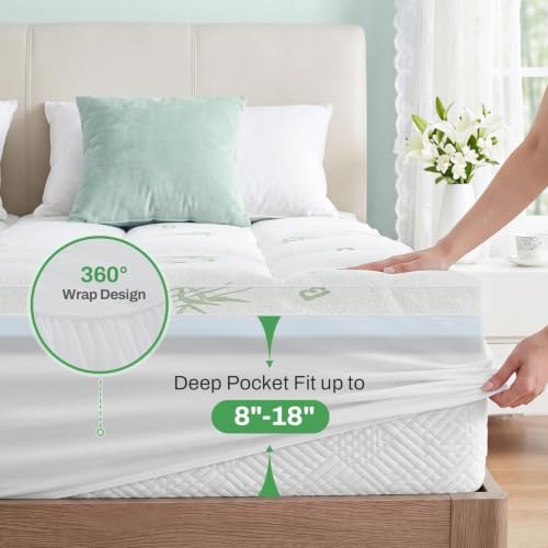MASVIS 4 Inch Full Mattress Topper, 2-in-1 Dual Layer Design, Viscose Made from - Image 5
