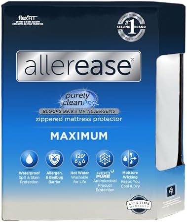 AllerEase Maximum Allergy Mattress Protector, Twin Size by AllerEase
