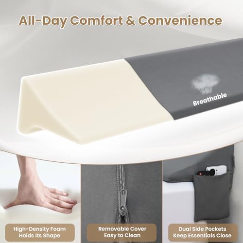 Vekkia King Bed Wedge Pillow for Headboard Gap Filler, Prevents Pillows & Items - Image 6
