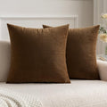 MIULEE Velvet Throw Pillow Covers 16x16 Inch Pack of 2 Chocolate by MIULEE