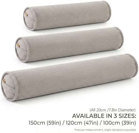 Long Round Body Pillow for Adults – Corduroy Cervical Roll Bolster Pillow - Image 6