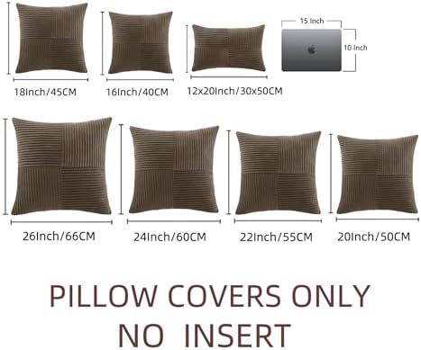 Fancy Homi 2 Packs Dark Brown Lumbar Decorative Throw Pillow Covers 12x20 Inch - Image 6