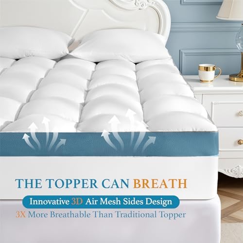 4 Inch Memory Foam Mattress Topper, Cooling Extra Thick 2000 GSM Pillow Top - Image 4