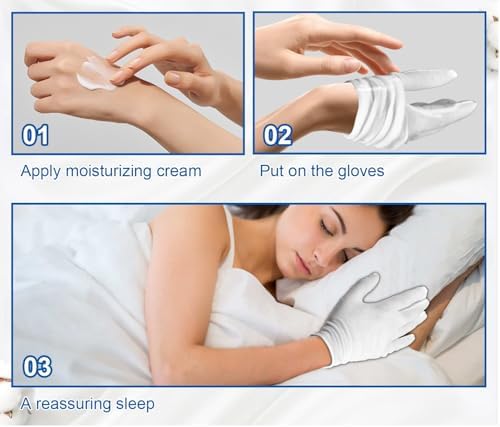 6 Pairs Cotton Gloves for Dry Hands Sleeping, Soft Sleep Gloves for Eczema - Image 5
