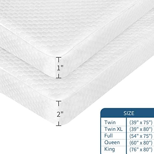 Moonsea Twin Size Memory Foam Mattress Topper Cover, 1-2 Inch Zippered - Image 3