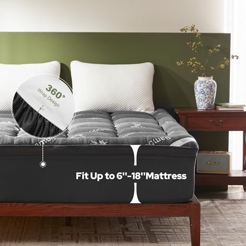 BEDLORE 4 Inch Dual Layer California King Memory Foam Mattress Topper - Image 6