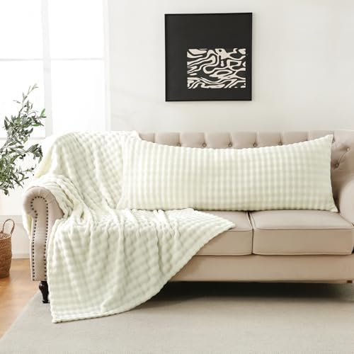 SOCHOW Decorative Body Pillow Cover 20x54 Inches, 1 Pack, Cream White - Image 6