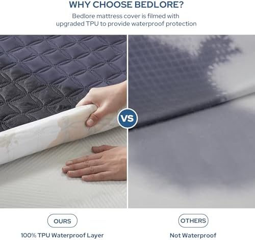 BEDLORE Waterproof Twin XL Mattress Protector, Deep Pocket, College Dorm - Image 2