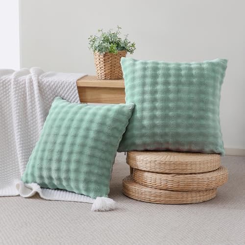 SOCHOW Decorative Throw Pillow Covers 18x18 Inches Set of 2, Sage Green - Image 2