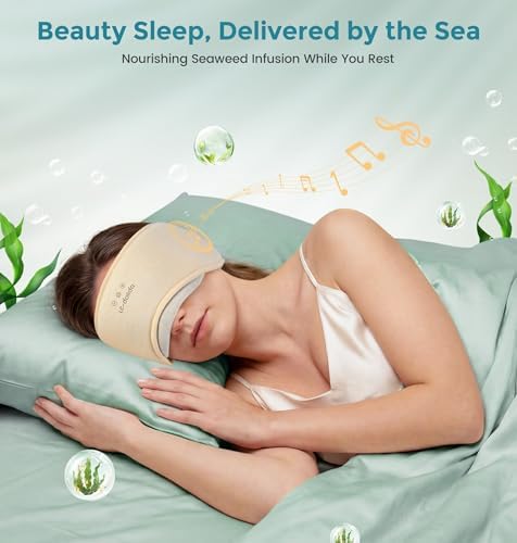 LC-dolida Sleep Masks with Bluetooth Headphones, Soft Seaweed Fiber Cotton - Image 4