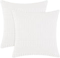 PHF Cotton Waffle Weave Euro Sham Covers 26" x 26", No Insert by PHF