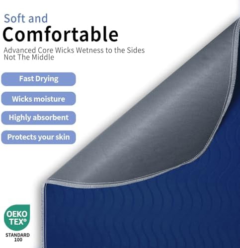 Accompagner Incontinence Bed Pads Washable Waterproof, Ultra-Absorbent Reusable - Image 6