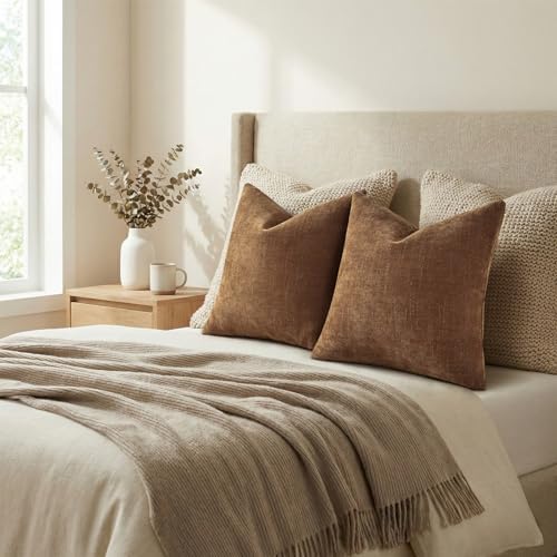 decorUhome Chenille Decorative Throw Pillow Covers 20x20 Set of 2 - Image 7
