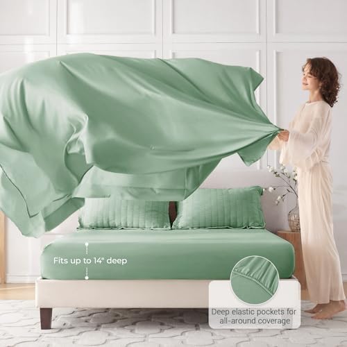 MUXHOMO 5 Pieces Twin Comforter Set, Seersucker Bed in a Bag Twin Size - Image 3