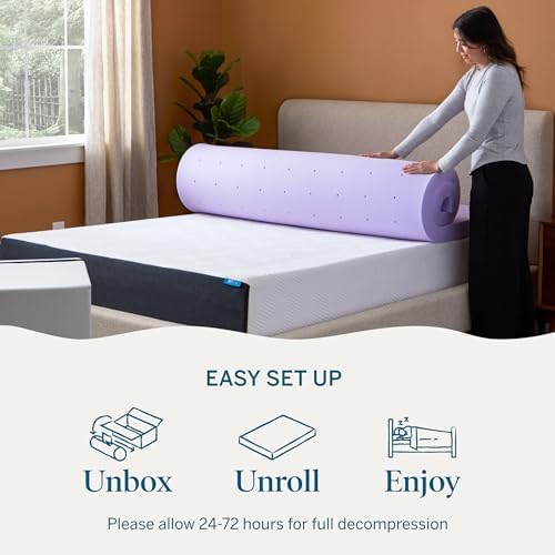 Lucid® 3" Lavender Memory Foam Mattress Topper – CertiPUR-US® - Image 5