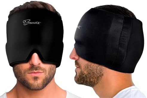 TheraICE Migraine Relief Cap, Headache Hat Ice Pack Mask, Cooling Head Wrap - Image 5