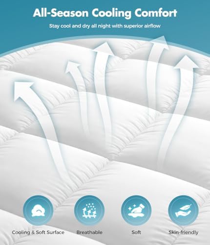 Fracho King Cotton Mattress Topper, Extra Thick Pillow Top Mattress Pad - Image 6