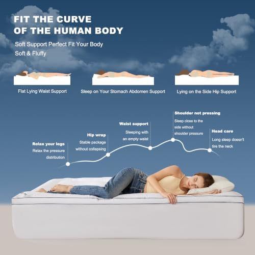 BEDLORE Queen Mattress Topper, Thick Pillow Top Bed Cover Soft Mattress Pad - Image 3