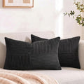 Fancy Homi 2 Packs Black Long Lumbar Decorative Throw Pillow Covers 16x24 Inch by Fancy+Homi