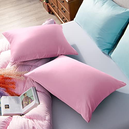 NTBAY King Satin Pillowcases, Light Pink - Image 4