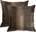 Decorative Throw Pillow Covers, Abstract Brushstroke Pattern in Brown and Gray by Unknown