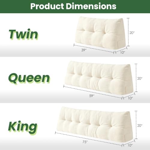 Headboard Pillow King, Triangle Bed Wedge Pillow - Image 2