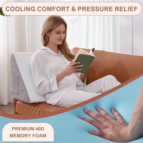 Bedluxe Knee Pillow for Back Sleeping, Leg Pillow Knee Wedge Pillow, Memory - Image 3