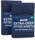 CGK Linens 2 Pack Extra Deep Cal King Fitted Sheets by CGKUnlimited