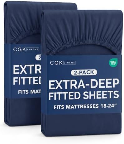 CGK Linens 2 Pack Extra Deep Full Fitted Sheets by CGKUnlimited