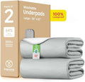 IMPROVIA® Washable Underpads 34" x 52" Pack of 2 Heavy Absorbency Reusable by IMPROVIA