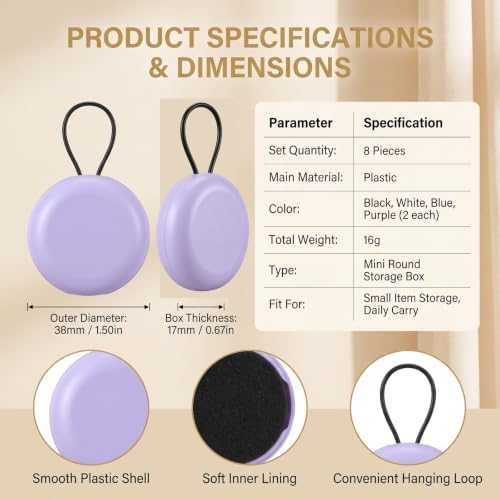 8 Pcs Round Earplug Case with Lanyard - Image 2