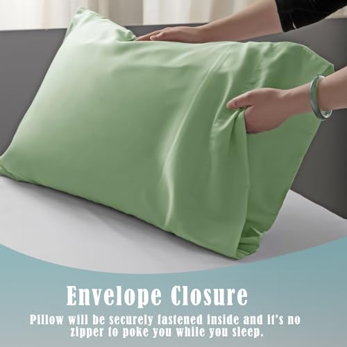TELUS Pillow Cases King Size 2 Pack, Bamboo Rayon & Lyocell Pillowcase - Image 4