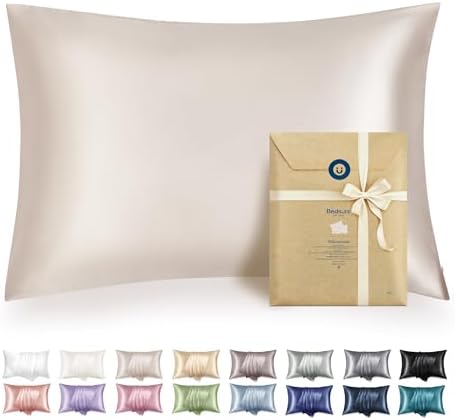 Bedsure Satin Pillowcase with Zipper, Similar to Silk Pillow Cases 2 Pack by BEDSURE