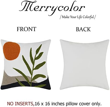 Merrycolor Decorative Throw Pillow Covers 16x16 Boho Pillow Covers Tufted Mid - Image 5
