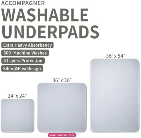 Accompagner Incontinence Bed Pads Washable Waterproof Underpads 36"x36" 6pc - Image 4