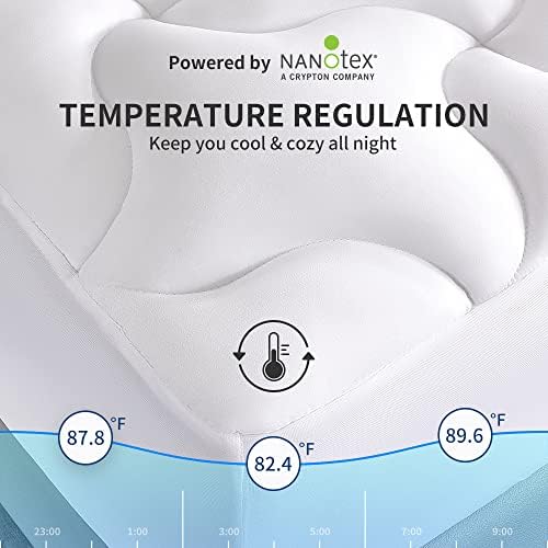 SLEEP ZONE Mattress Pad Cal King Cooling Mattress Topper, Quilted Fitted - Image 2