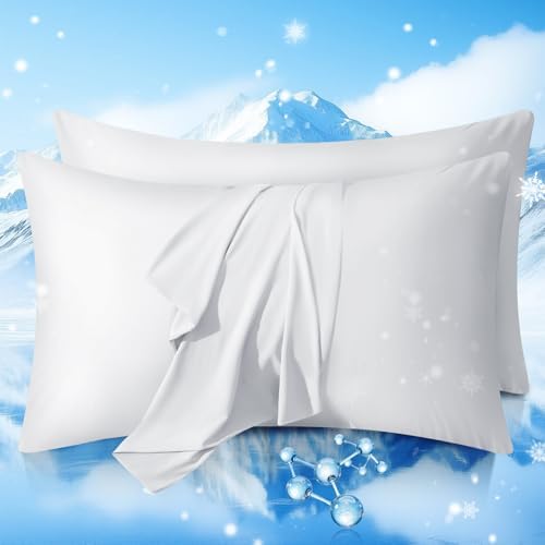 Cooling Pillow Cases 2 Pack Queen Size Cooling Pillowcases by JYETP