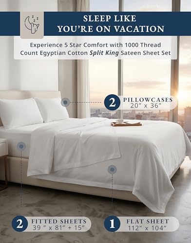 LANE LINEN Split King Sheets Sets - Image 2