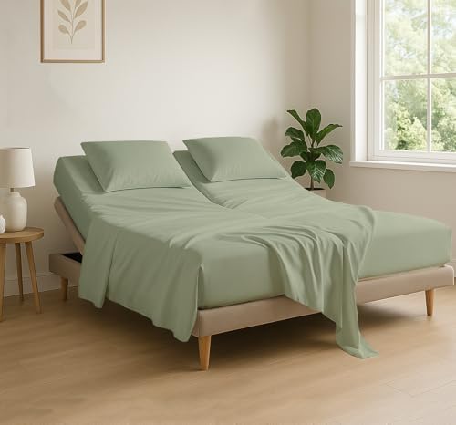 4 Piece Flex Head King Sheet Set 34" Top, 100% Egyptian Cotton by COTTINGON